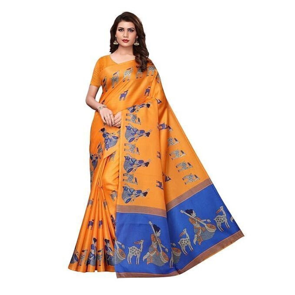8839 World of Deals Art Silk Saree With Unstitched Blouse | Indian Printed